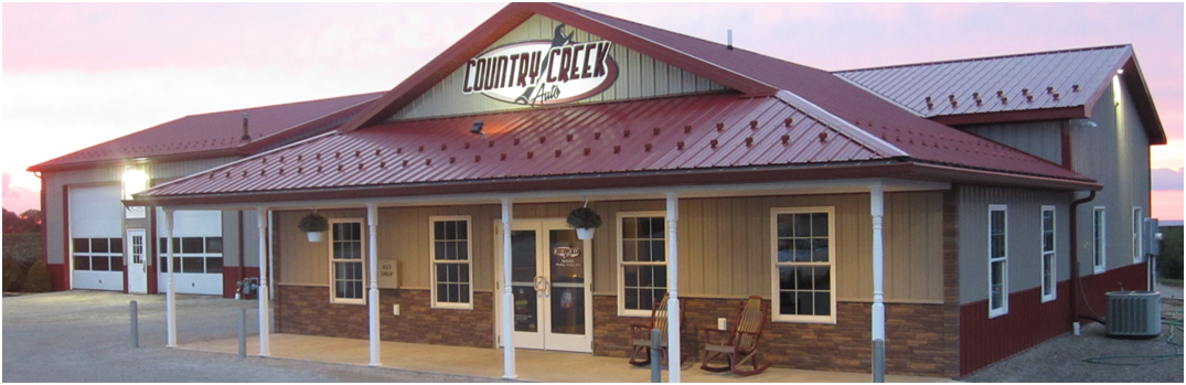 business location at dusk